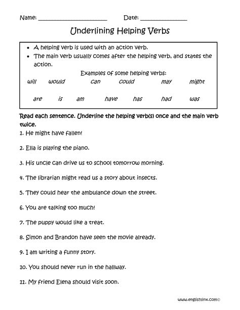 Helping and Linking Verbs interactive worksheet